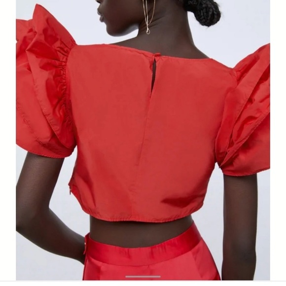 Zara Ruffled Sleeve Top - XS - Picture 4 of 5